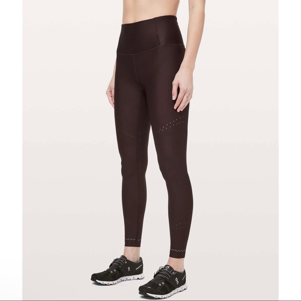 Lululemon In Focus Run Tight 27” / Size 8 / Plum Shadow Zoned In Senseknit